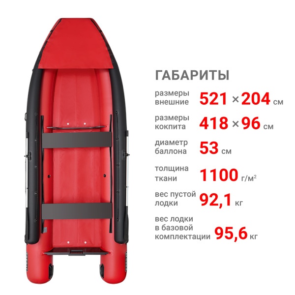 520 фм джет Лодка (красный 112023)